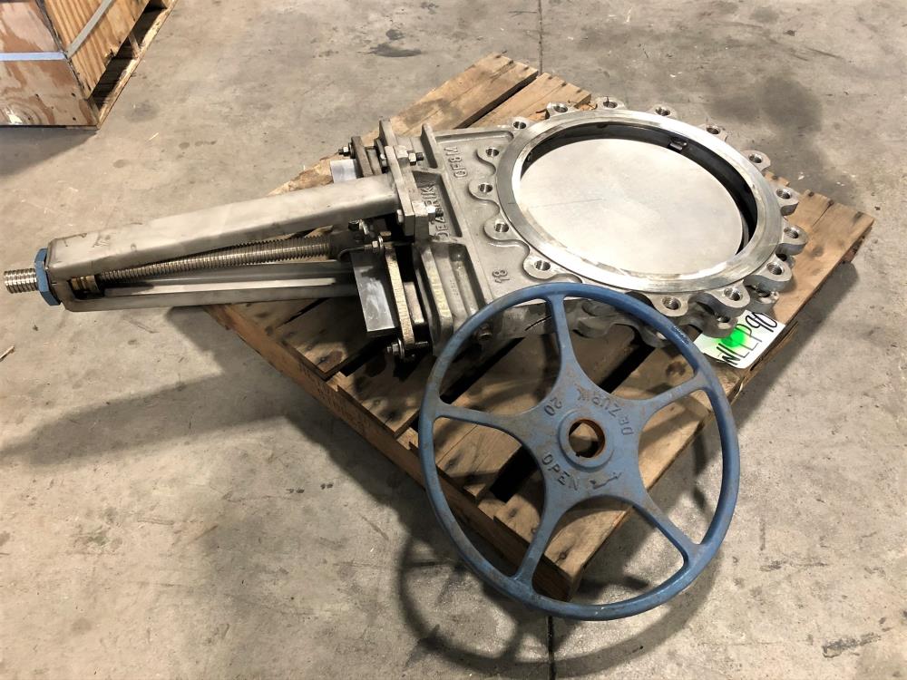 Dezurik 18" 150# 316SS Knife Gate Valve, Part# 9277178, Figure KGS